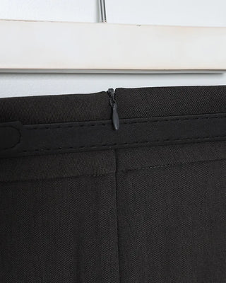 Belted pleated midi skirt