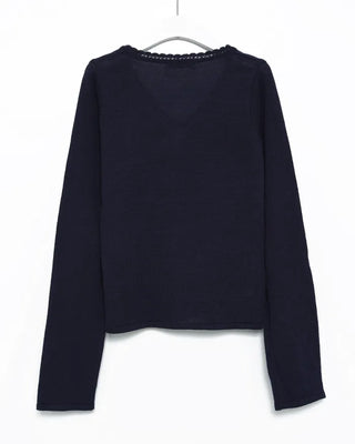 Perforated Scallop Surplice Neck Summer Knit