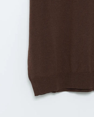 Tencel open-collar short-sleeve knit t-shirt