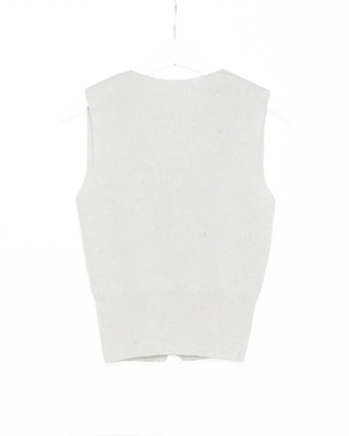 V-neck button-up sleeveless top