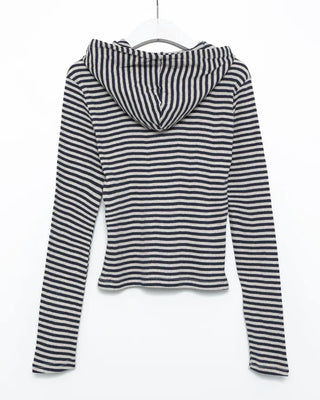 Slim Border Hooded Long Sleeve T-Shirt