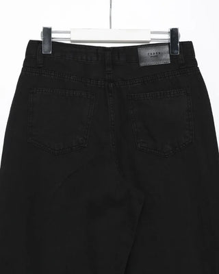 Coin pocket straight black cotton pants