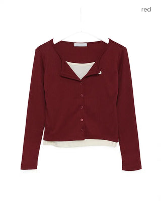Layered pendant point cardigan