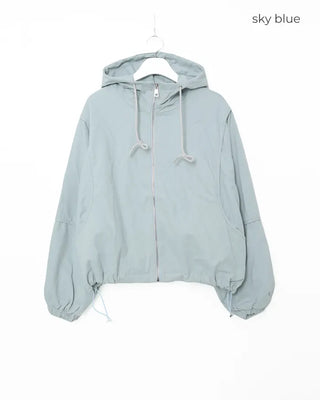 Piping Tape Point High Neck Hooded Jumper