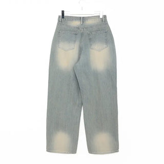 Vintage Wash Wide Denim Pants