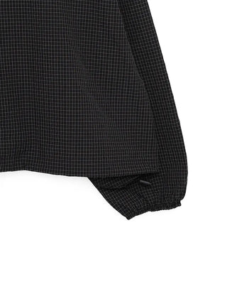 (Unisex) Fluff Check Double Zip Hooded Windbreaker