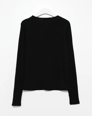 Round neck long-sleeve cardigan