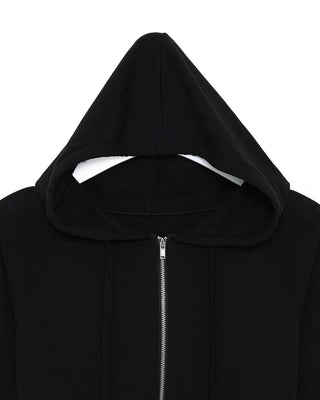 Two-pocket hooded cardigan