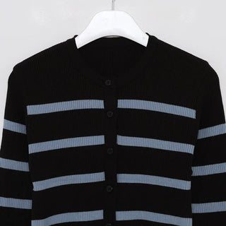 Striped Round Cardigan