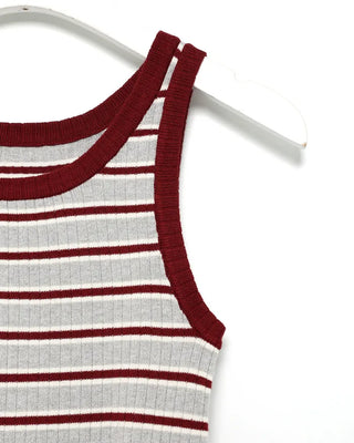 Bordered color sleeveless