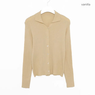 V-neck ribbed cardigan