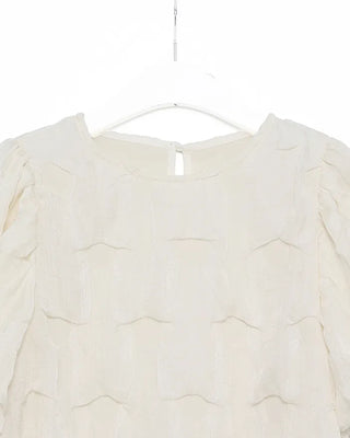 Embossed puff blouse