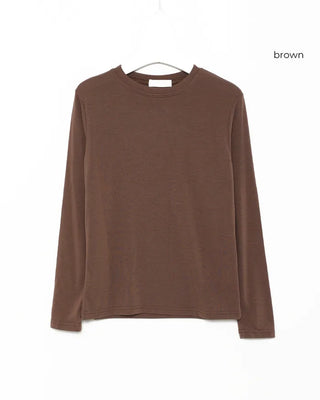 Round Basic Slim Long-Sleeve T-Shirt
