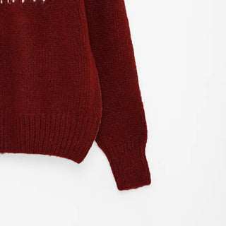 Round neck jacquard knit