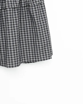 Checked tiered long skirt