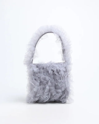 Organza Gathered Pearl Tote Bag