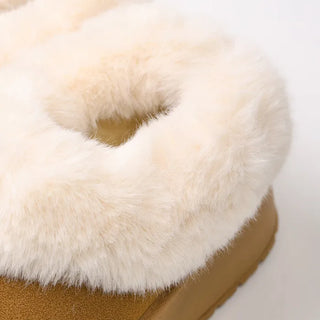 Suede fur loafers