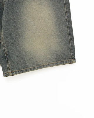 Vintage Wash Half Denim Pants