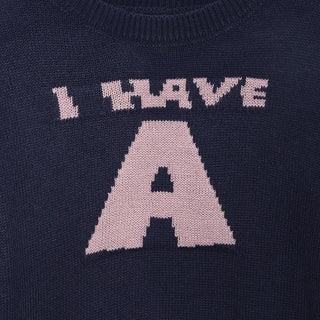 (Unisex) Jacquard Front Logo Collar Knit