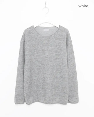 Crew neck ribbed long t-shirt