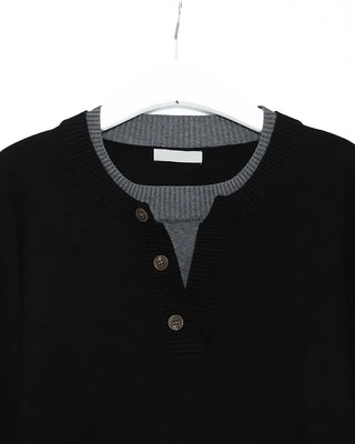Henley neck knit