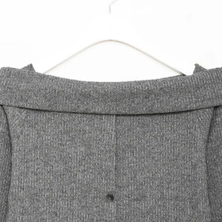 Off-shoulder button knit
