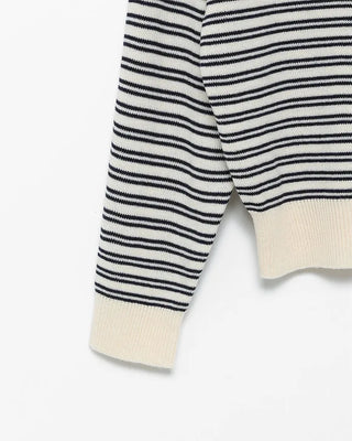 Round neck striped cardigan