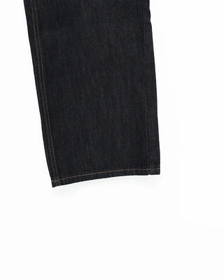 Back patch rigid wide denim pants
