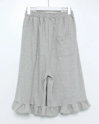 Frilled mid-length sweatpants