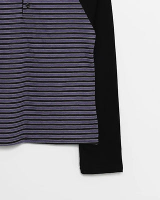 Striped raglan henley t-shirt