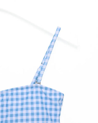 Gingham check one-piece swimwear