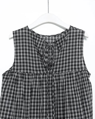 Checked long blouse