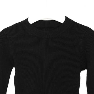 Gold button cuff slim knit