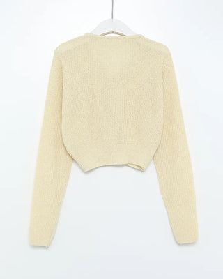 V-neck crop cardigan