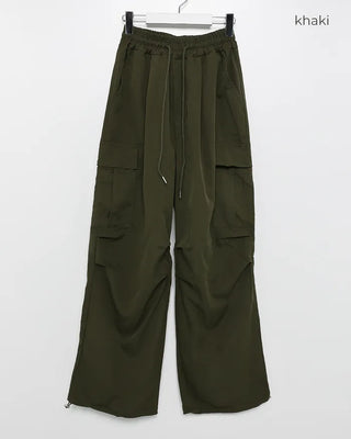 (Unisex) Elastic Waist Summer Cargo Jogger Pants