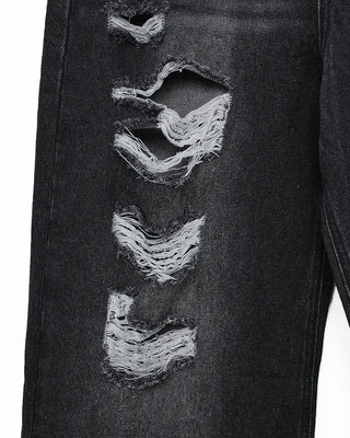 (Unisex) Distressed Wide Denim Pants
