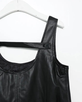 Leather mini dress