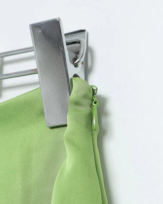Center Yoke Asymmetrical Satin Skirt