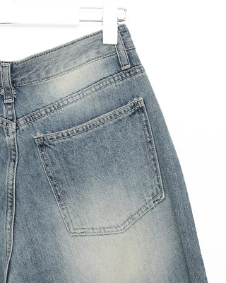 Open detail vintage denim shorts