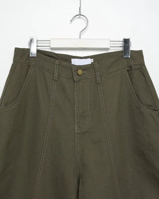 Side Yoke Wide Cotton Pants