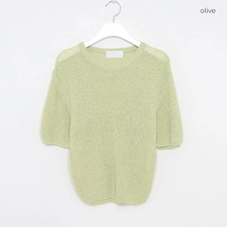 Round neck short-sleeved knit
