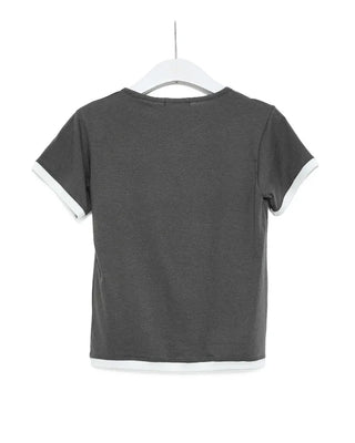 Layered short-sleeved T-shirt