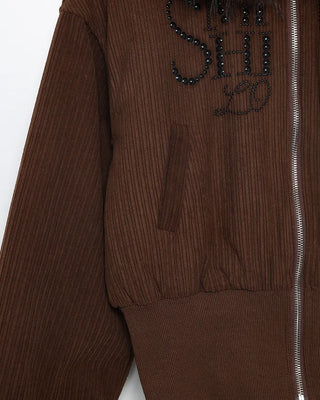 Corduroy Fur Hooded Zip