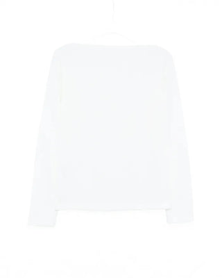 Frill spiral star boat neck long cut and sew
