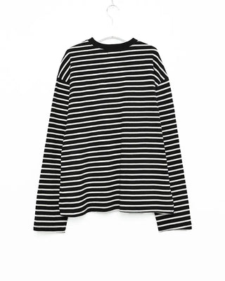 Round neck striped long-sleeve T-shirt