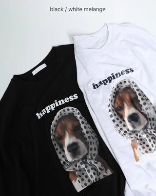 Scarf puppy point short-sleeved T-shirt