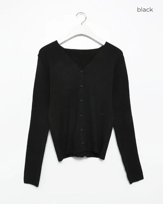 V-neck side-button cardigan