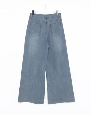 Wide bootcut denim pants