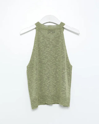 Halter neck knit tank top