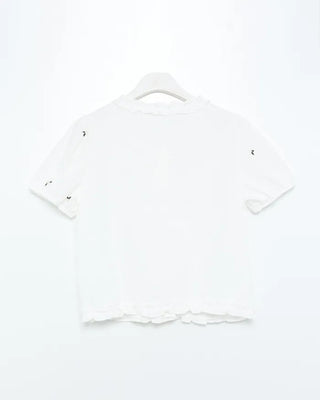 Flower embroidered blouse